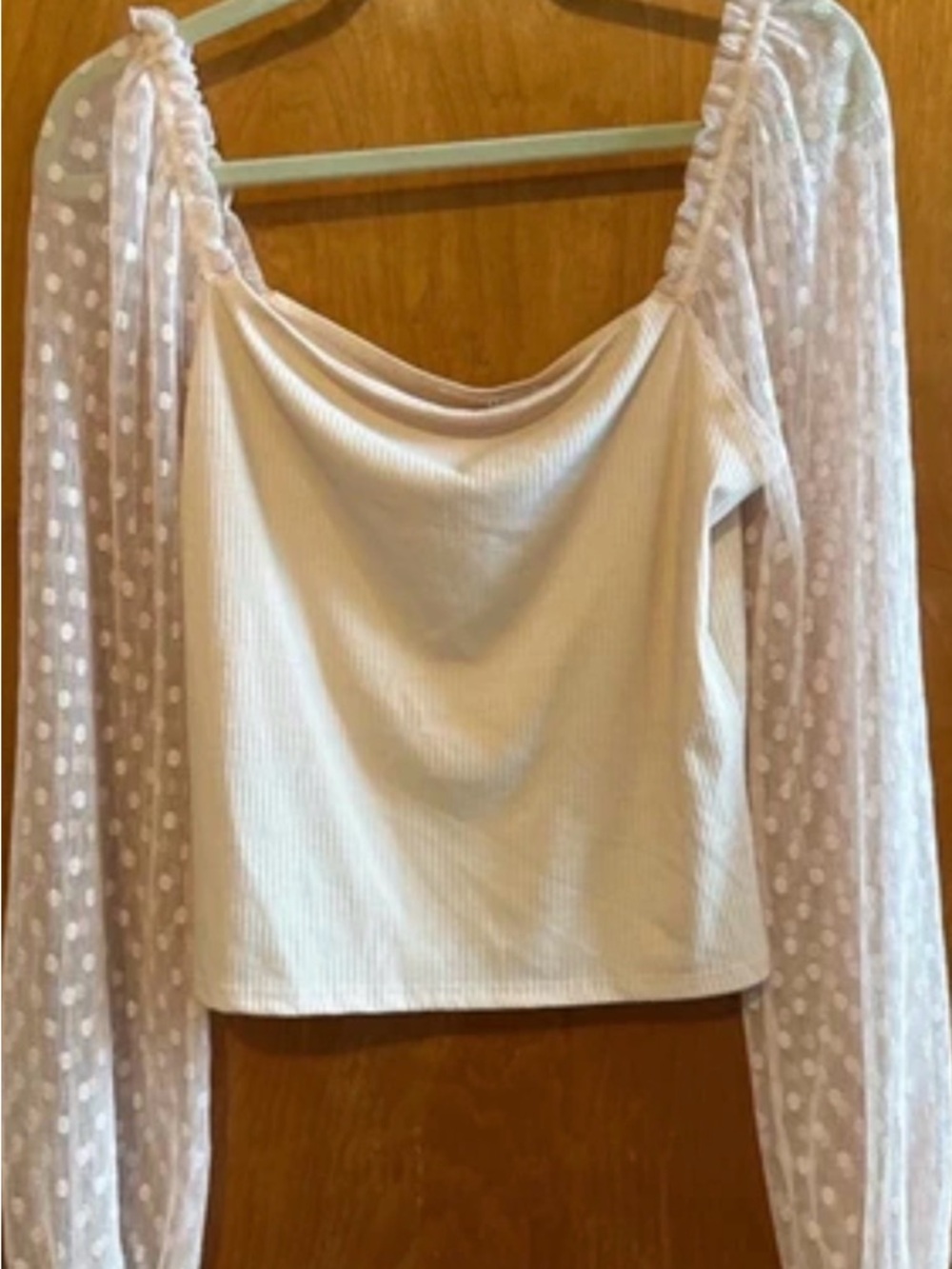 Lush Ribbed Cowl Neck Top - Nude Blush